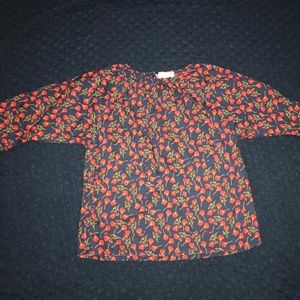 mabo kids shirt with poppy flower print